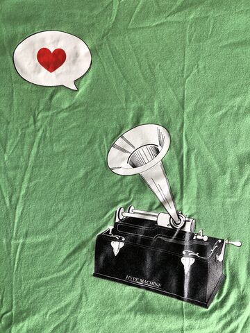 "Green Phonograph Tee" Hype Machine merch